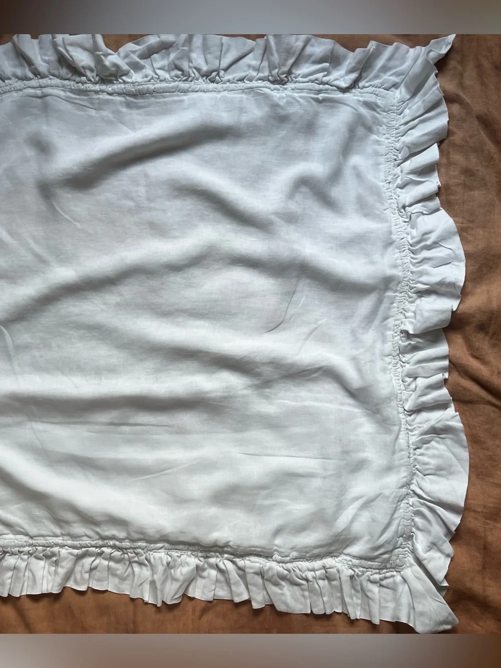 Pottery Barn White European Linen Pillow Cover with Subtle Texture